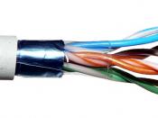 English: A stripped foiled twisted-pair (FTP) cable