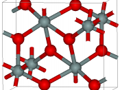 Seifertite (SiO 2 ). Red atoms are silicon