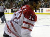 English: Ice hockey forward Jarome Iginla in action during Hockey Canada's Red-White game at pre-Olympic camp in Calgary, Alberta.