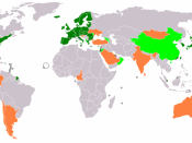 dark green - members; light green - observers in accession negotiations; orange - observers only