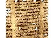 English: Dead Sea Scroll - part of Isaiah Scroll (Isa 57:17 - 59:9), 1QIsa b
