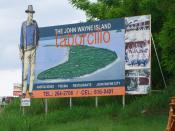 Roadside sign on the way to John Wayne Island in Panama