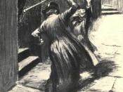 English: Artwork by Charles Raymond Macauley for the 1904 edition of The strange case of Dr. Jekyll and Mr. Hyde by Robert Louis Stevenson. Publisher: New York Scott-Thaw