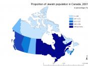Percentage of Jewish population in Canada, 2001 (Nunavut territory is part of Northwest Territories)