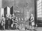 English: The first lecture in Experimental Philosophy, which took place in London in 1748.