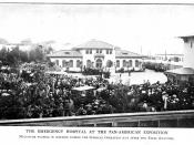 English: Emergency Hospital at the Pan-American Exposition in 1901, the crowd is awaiting the result of the surgical operation just after President William McKinley was shot by Leon Czolgosz.