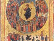 Russian Icon of the Second Coming used for All Saints Sunday, c. 1700.