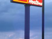 A Tim Hortons/Wendy's sign in Milton, Ontario