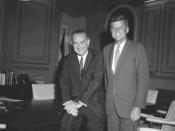 English: President John F. Kennedy with Vice President Lyndon B. Johnson