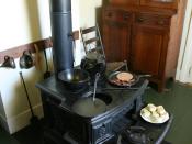 Lincoln family wood fired stove in the kitchon of the Springfield Lincoln home, Illinois