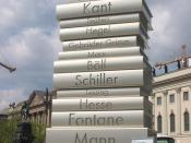 „Modern Book Printing“, fourth sculpture (from six) of the Berliner Walk of Ideas on the occasion of 2006 FIFA World Cup Germany. Unveiling: 21 April 2006 at Bebelplatz, square near the Unter den Linden in front of Humboldt University. It is to commemorat