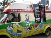 English: Cone Queen Ice-Cream Truck with Owner/Operator Sofija from Brisbane, Australia. Yum!