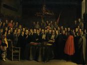 The swearing of the oath of ratification of the treaty of Münster in 1648 (1648) by Gerard ter Borch.