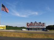 English: It is is common for buildings, by the side of a highway, to sell fireworks in rural America. Some bigger stores even year round.