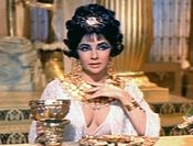 Screenshot of Elizabeth Taylor from the trailer for the film Cleopatra.
