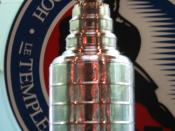 Stanley Cup, on display at the Hockey Hall of Fame, is awarded to the league champion.
