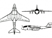 3 view drawing of an EA-6B used for recognition