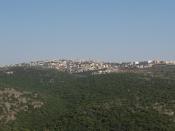English: The western area of Yanoach taken from Y'chiam, on the right can be seen elementary school B, the high school and the sports center