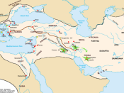 The Achaemenid empire at its greatest extent, including the satrap of ancient Maka