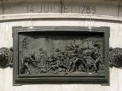 English: The Storming of the Bastille, 14 july 1789. Bronze relief at the 