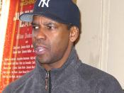 Denzel Washington after a performance of the Broadway play Julius Caesar in New York City