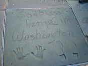 Washington's signature in front of Grauman's Chinese Theatre