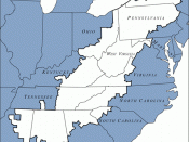 English: Map of the Appalachian region of the United States, from the Web site of the Appalachian Regional Commission, at http://www.arc.gov/images/regionmap.gif PD-USGov