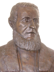 English: The bust of James Lick at the Lick Observatory