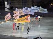 The announcement of past Winter Olympic Games at the opening ceremony of the 2002 Olympic Winter Games on February 8, 2002, in Salt Lake City, Utah.