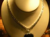 This is the actual necklace from the 1997 film Titanic, worn by Kate Winslet as Rose DeWitt Bukater.