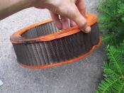 English: Example of an air filter that has been around 50,000 miles overdue to be replaced.