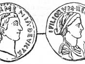 Denarius depicting Antony and Cleopatra. Sear# 440.