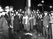 A postcard of a Duluth lynchings, June 15, 1920