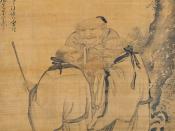 English: The Three Stars of Happiness, Wealth, and Longevity, c. 1500, Ming dynasty, ink and light colors on silk by Wang Zhao, Kimbell Art Museum