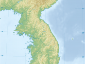 English: Topographic map of Korean Peninsula. 한국어: 한반도의 지형도