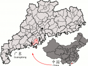 Location of Taishan within Guangdong province.