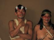 Man and woman from Huaorani village. Photographed in Ecuador, May 2008.