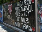 English: Tribute to the victims of the Danny Rolling murder on the 34th Street Wall in Gainesville, Florida