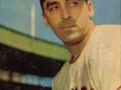 English: New York Giants pitcher . Mislabeled as 1956, actually from 1953 Bowman set.