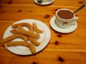 Spanish churros with hot chocolate.