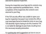 English: Transportation Security Administration: Notice of Baggage Inspection
