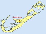 Location map of city of Hamilton, Bermuda
