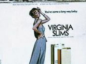 1978 Virginia Slims magazine ad. The image at the top is a photograph of a woman hanging laundry outside. The ad text reads: 
