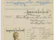 Enemy Alien Registration Affidavit of Hans Joachim von Fischer-Treuenfeld, 02/08/1918