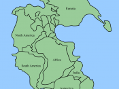 Map of Pangaea showing where today's continents were at the Permian–Triassic boundary