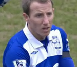 English: Lee Bowyer captured for Birmingham City against Wolverhampton Wanderers in February 2010.