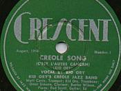 English: Crescent Records 78 label, from record by Kid Ory band.