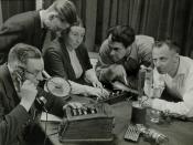 Recording a radio play. The Netherlands, [1949].