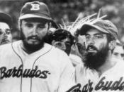 Cienfuegos with Fidel Castro in 1959. The team name Barbudos means 