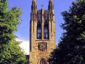 Gasson Hall on the campus of Boston College in Chestnut Hill, Massachusetts.